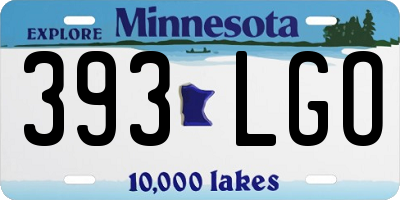 MN license plate 393LGO