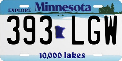 MN license plate 393LGW