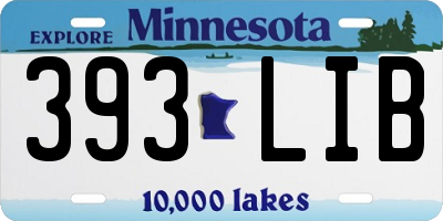 MN license plate 393LIB
