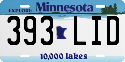 MN license plate 393LID