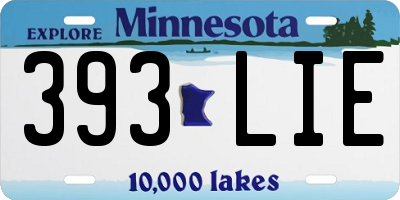 MN license plate 393LIE