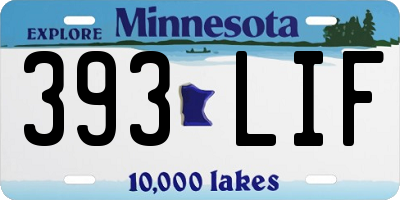 MN license plate 393LIF