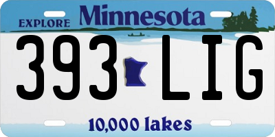MN license plate 393LIG
