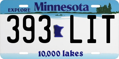 MN license plate 393LIT