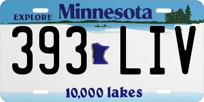 MN license plate 393LIV