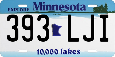 MN license plate 393LJI