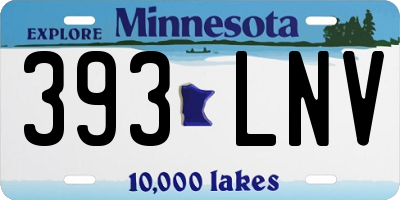 MN license plate 393LNV