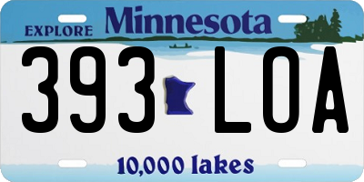 MN license plate 393LOA