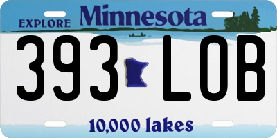 MN license plate 393LOB
