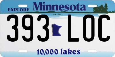 MN license plate 393LOC