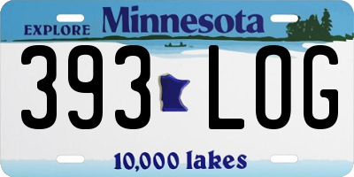 MN license plate 393LOG