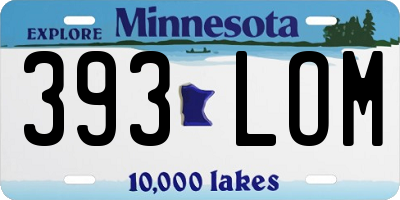MN license plate 393LOM