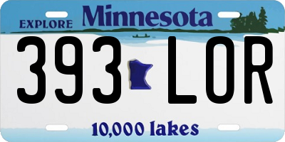 MN license plate 393LOR