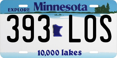 MN license plate 393LOS