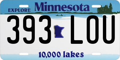 MN license plate 393LOU