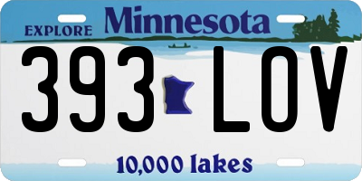 MN license plate 393LOV