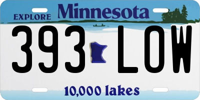 MN license plate 393LOW