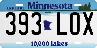 MN license plate 393LOX