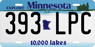 MN license plate 393LPC