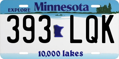MN license plate 393LQK