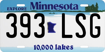 MN license plate 393LSG
