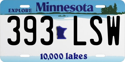 MN license plate 393LSW