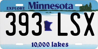 MN license plate 393LSX
