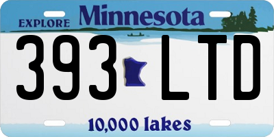 MN license plate 393LTD