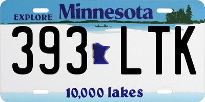 MN license plate 393LTK