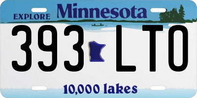 MN license plate 393LTO