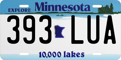 MN license plate 393LUA