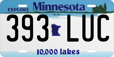 MN license plate 393LUC