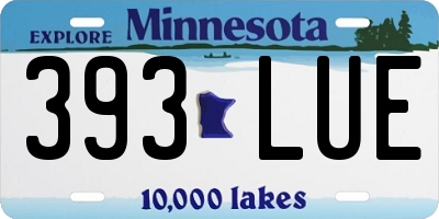MN license plate 393LUE