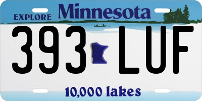 MN license plate 393LUF