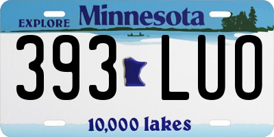 MN license plate 393LUO