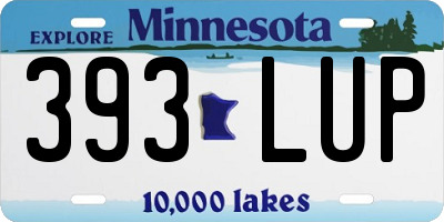 MN license plate 393LUP