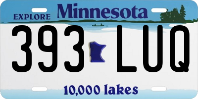 MN license plate 393LUQ