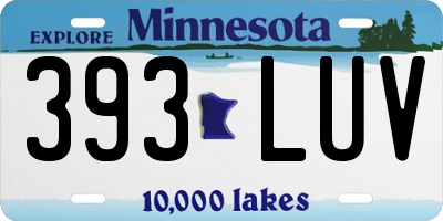 MN license plate 393LUV