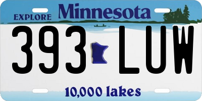 MN license plate 393LUW