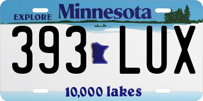 MN license plate 393LUX
