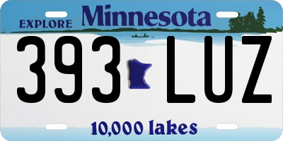 MN license plate 393LUZ