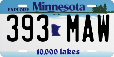 MN license plate 393MAW