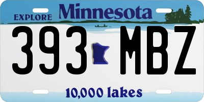 MN license plate 393MBZ