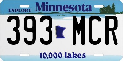 MN license plate 393MCR