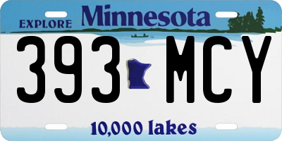 MN license plate 393MCY