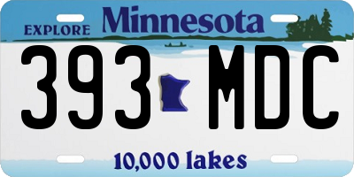 MN license plate 393MDC
