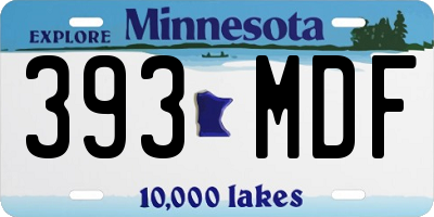MN license plate 393MDF