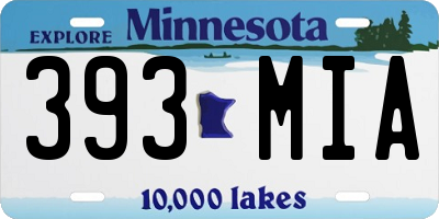 MN license plate 393MIA