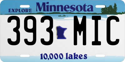 MN license plate 393MIC