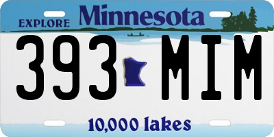 MN license plate 393MIM